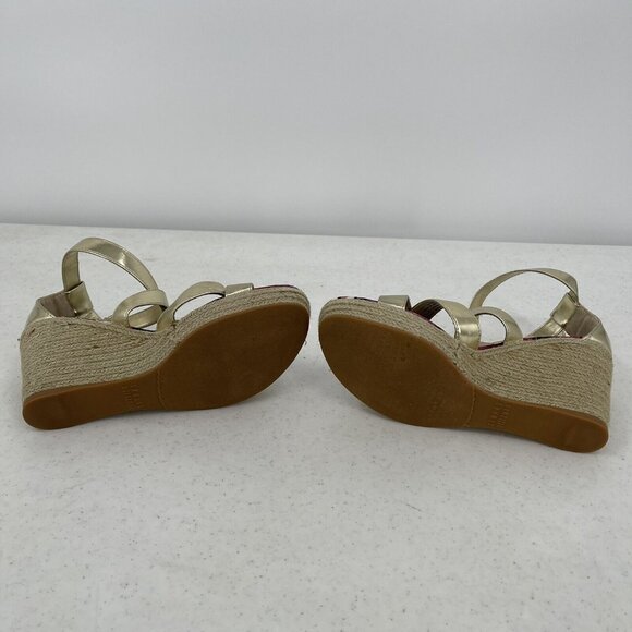 Stuart Weitzman Layette Caye  Sandal Wedge shoes Gold big Girls Size 1 US (EU32) - Picture 7 of 7